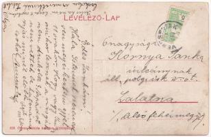 1911 Verespatak, Goldbach, Rosia Montana; Csetátye kőszikla vár. Oprea Miklós kiadása / rock castle ...