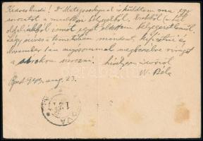 1943 Ajánlott levelezőlap 3 x 30f Horthy bélyeggel Romániába, cenzúrázva / Registered censored postc...