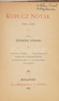 Endrődi Sándor: Kurucz nóták. 1700-1720. Bp, 1897, Athenaeum, VIII+293 p. Első kiadás. Korabeli félp...