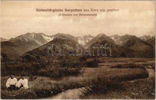 Erdélyi-Kárpátok, Siebenbürgische Karpathen; Von Kerz aus gesehen (3 Stunden von Hermannstadt). Nr. 27. Karl Engber / Kercről nézve / from Carta