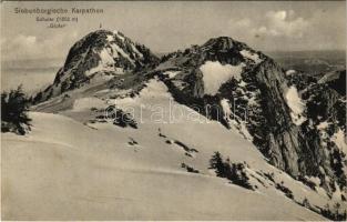 Erdélyi-Kárpátok, Siebenbürgische Karpathen; Schuler 1802 m, Gipfel. Karpathenwacht No. 35. Phot. Dr. Siegfr. Gusbeth (fl)