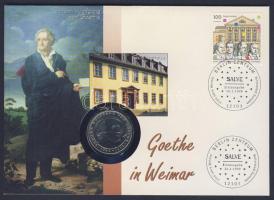 NSZK 1982. 5M "Goethe" bélyeges érmés borítékon elsőnapi bélyegzővel, hátoldali ismertető tanúsítvánnyal T:1