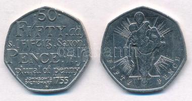 Nagy-Britannia 2005. 50p Cu-Ni "Johnson szótára" + 2006. 50p Cu-Ni "Viktória-kereszt,...