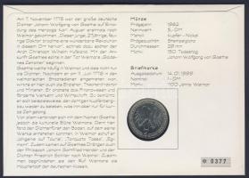 NSZK 1982. 5M "Goethe" bélyeges érmés borítékon elsőnapi bélyegzővel, hátoldali ismertető ...