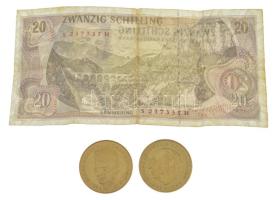 Ausztria 1967. 20Sch + 1986-1989. 2M aranyozott (2x) T:2,III
Austria 1967. 20 Schilling + 1986-1989...