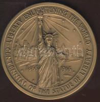 USA 1965. "100 éves a Szabadság-szobor - Federal Hall" nagyalakú Br emlékérem T:1 Eredeti díszdobozban, ismertetővel!