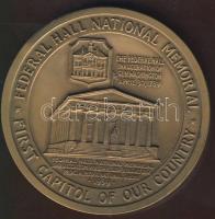 USA 1965. "100 éves a Szabadság-szobor - Federal Hall" nagyalakú Br emlékérem T:1 Eredeti ...