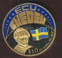 Libéria 2001. 10$ "ECU-Svédország" bicolor T:PP