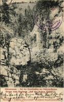 1907 Szebenjuharos, Hohe Rinne, Paltinis (Nagyszeben, Sibiu); Gruss vom Kurhaus Auf der hohen Rinne, Zibinsklamm. Bei der Einmündung des Paltinis-Baches / völgy / valley (EK)