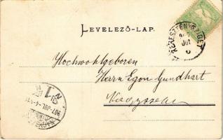 1907 Szebenjuharos, Hohe Rinne, Paltinis (Nagyszeben, Sibiu); Gruss vom Kurhaus "Auf der hohen ...