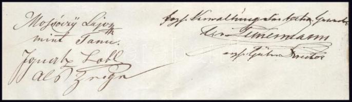 1861 Főhercegi, magyaróvári uradalmi igazgató aláírási címpéldánya, pozsonyi kir. első bíróság váltó...