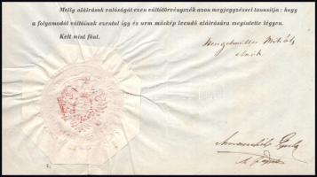 1861 Főhercegi, magyaróvári uradalmi igazgató aláírási címpéldánya, pozsonyi kir. első bíróság váltó...