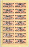 1975. Vásárlási engedély - 200kg Gázolaj vagy Tüzelőolaj (14x) bélyeg, teljes ív T:II- perforációnál kis szakadás