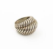 Ezüst(Ag) gyűrű, jelzett, méret: 60, nettó: 13,7 g