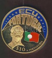 Libéria 2001. 10$ "ECU-Portugália" bicolor T:PP