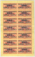 1975. Vásárlási engedély - 200kg Gázolaj vagy Tüzelőolaj (14x) bélyeg, teljes ív T:III