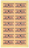 1975. Vásárlási engedély -1T Gázolaj vagy Tüzelőolaj (14x) bélyeg, teljes ív T:II- perforálásnál kis szakadás