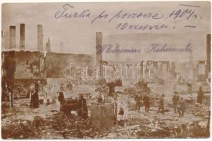 1904 (?) Turka, po pozarze / ruins after the fire. Wlodzimierz Kabarowski photo