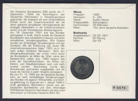 NSZK 1985. 5M "Vasút" bélyeges érmés borítékon, alkalmi bélyegzővel, hátoldali ismertető t...