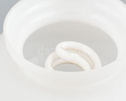 Retró lámpa, üvegbúrán micro lepattanások, működik, m: 27 cm