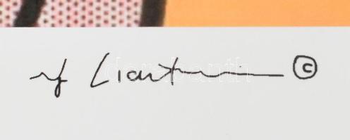 Roy Lichtenstein (1923-1997): Living room. Ofszet litográfia. papír. Számozott (58/150), jelzett a n...