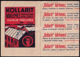 1912 Békéscsaba, Grünwald Mór építési anyagkereskedő fejléces számlája, hátoldalán Kollarit bőrlemez...