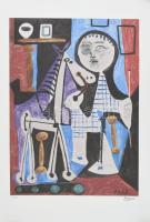 Pablo Picasso (1881-1973): Cím nélkül. Ofszet-litográfia, papír. Jelzett a nyomaton. Számozott: 136/200. 52x39 cm