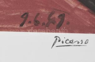 Pablo Picasso (1881-1973): Cím nélkül. Ofszet-litográfia, papír. Jelzett a nyomaton. Számozott: 136/...