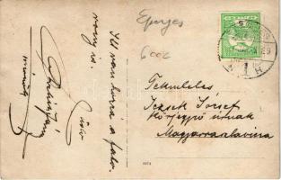 1911 Eperjes, Presov (?); kis templom fatoronnyal télen, vasúti sín / small church with wooden tower...