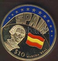 Libéria 2000. 10$ "ECU-Spanyolország" bicolor T:PP