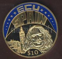 Libéria 2004. 10$ "ECU-Spanyolország" bicolor T:PP