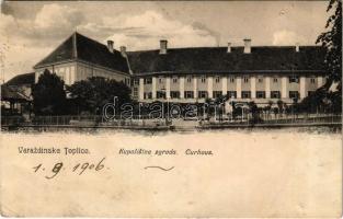 1906 Varasdfürdő, Warasdin-Töplitz, Varazdinske Toplice; Kupalistna zgrada / Curhaus / fürdő / spa, bath (lyukak / pinholes)