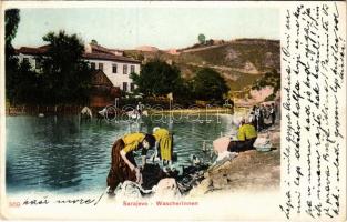 1905 Sarajevo, Wascherinnen / riverside with washerwomen (EK)