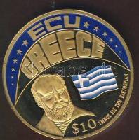 Libéria 2001. 10$ "ECU-Görögország" bicolor T:PP