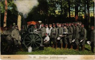 Deutscher Feldküchenwagen / WWI German military, field kitchen with soldiers. Phot. Gebr. Haeckel (fa)