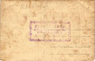 Albertirsa, Alberti; cséplés munka cséplőgéppel. Gyovai János mézeskalácsos, cukorka és fagylalt kés...