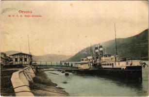 1909 Orsova, MFTR hajóállomás a Dunán / port on the Danube river (Rb)