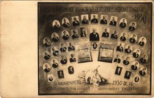 1910-1930 Szilágysomlyó, Simleu Silvaniei; A Szilágysomlyói Dalkör Vezetősége és Működő Tagjai a zászlószentelés és kerületi dalosverseny emlékére / Choir members. photo