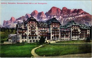 Lago di Carezza, Karersee (Südtirol); Karersee-Hotel und Rosengarten / hotel