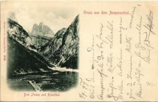 1899 (Vorläufer) Ampezzotal, Valle d'Ampezzo (Südtirol); Drei Zinnen und Rienzthal (EK)