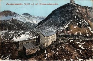 1911 Passo dello Stelvio, Stilfser Joch (Südtirol), Ferdinandshöhe mit Dreisprachenspitze / mountain peaks (EK)
