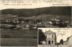 1922 Laab im Walde, Autoverkehr nach Liesing, Weissenberger's Restaurant / restaurant (EK)