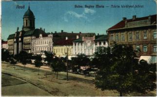 1927 Arad, Bulev. Regina Maria / Mária királyné körút, Aradi Központi Takarékpénztár / street view, savings bank (EK)