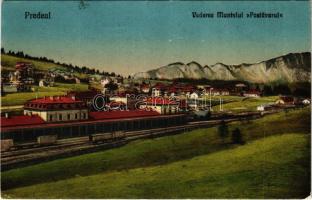 Predeál, Predeal; Vederea Muntelui Postavarul / látkép, vasútállomás / general view, railway station (EK)