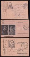1916-1918 4 db arcképes tábori posta levelezőlap és egy hadifogoly levelezőlap