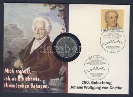 NSZK 1982. 5M "Goethe" bélyeges érmés borítékon elsőnapi bélyegzővel, hátoldali ismertető tanúsítvánnyal T:1