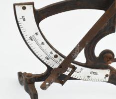 Régi levélmérleg öntvény, zománc skálával 32 cm