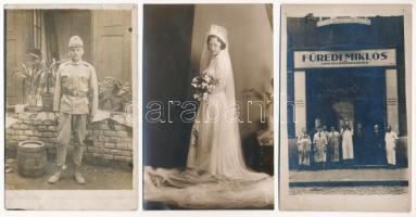 60 db RÉGI családi fotó képeslap vegyes minőségben / 60 pre-1945 family photo postcards in mixed qua...