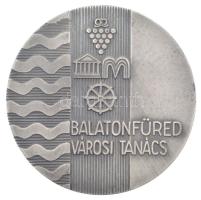 ~1970-1980. Balatonfüredi Városi Tanács egyoldalas ezüstpatinázott bronz emlékérem (70mm) T:1-