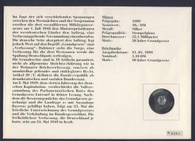 NSZK 1999. 10M Ag "50 éves Alkotmány" érmés borítékon bélyegblokkal, elsőnapi bélyegzővel,...